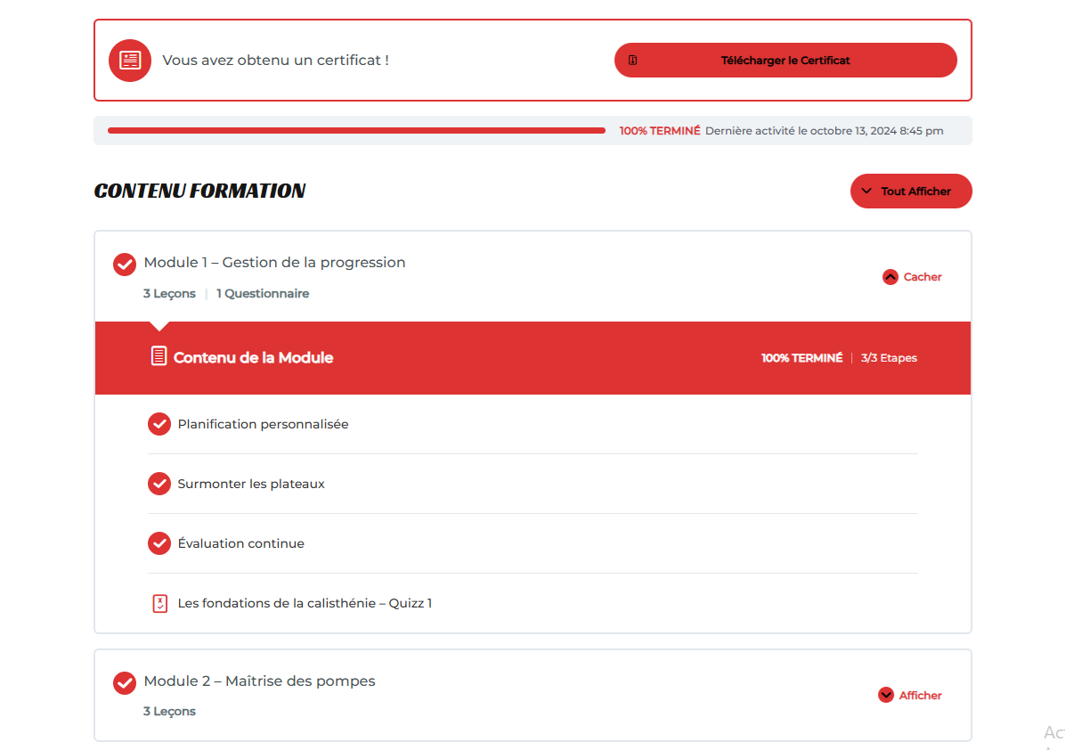 Plateforme de formations en ligne